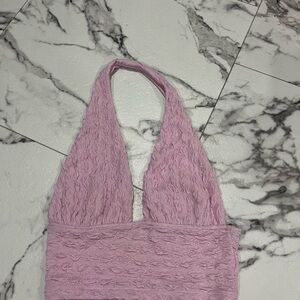 Pink Textured Halter Top